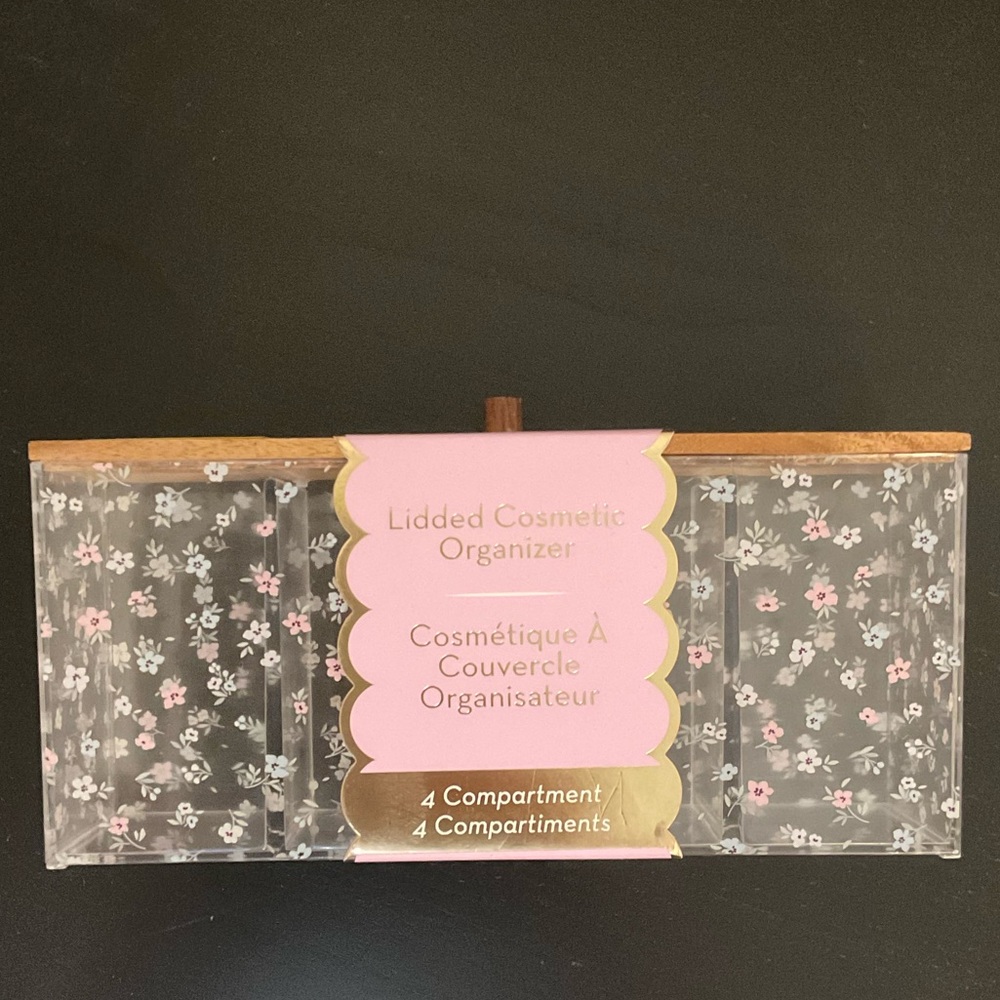 New Lidded Cosmetic Organizer - Pink Floral - Picture 3 of 4